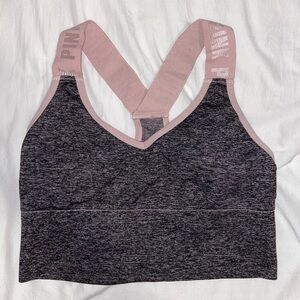 Victoria’s Secret PINK Seamless Lightly Lined Gray Pink Sports Bra Size …